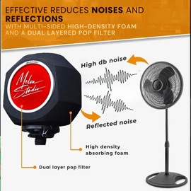 Pop Filter for Microphone, Portable Vocal Booth, Microphone Isolation Shield, Recording Booth, Soundproof Box, Mic Pop Filter, Portable Recording Studio Equipment, Sound Proof, Mic Isolation Shield