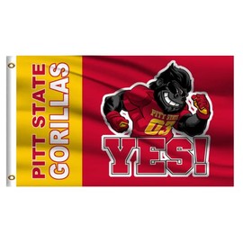 Outdoor College Banner Compatible for Gorillas,Pitt State Flag Outside 3x5 University Gifts For Party Office Home,Double Sided