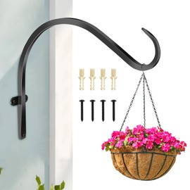 HOOSUN Metal Hanging Hook, 10.6 inch Indoor Outdoor Wall Mount Plant Holder for Hanging Baskets, Wind Chimes, Lanterns, Bird Feeders, Home Decor