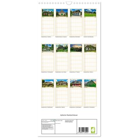 Familienplaner 2025 - Idyllische Reetdachhäuser mit 5 Spalten (Wandkalender, 21 cm x 45 cm), CALVENDO