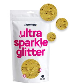 Hemway Ultra Shine Glitter - 1/8 Inch 0.125 Inch 3 mm - Circle Sequins Round Sparkle for Cosmetic, Nail, Body, Face, Art, Craft, Decoration - Gold - 50 g