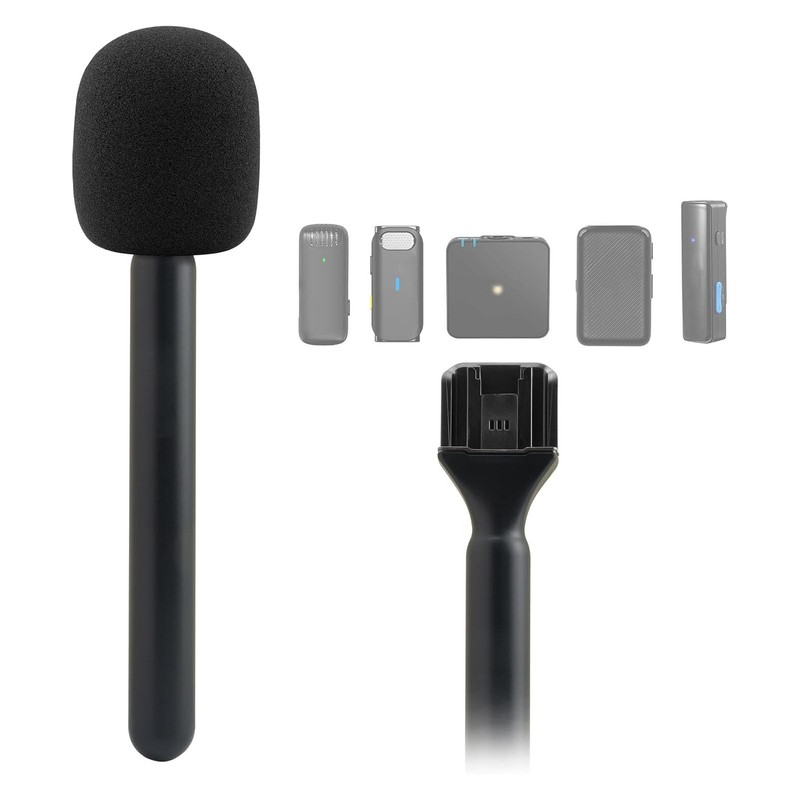 2 Pieces Interview Microphone Handheld Adapter Handheld Microphone Mount for