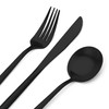 Bettlife Matte Black Silverware Set, Stainless Steel Satin Finish, Flatware