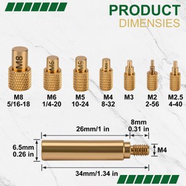 Heat-Set Insert Tips Soldering Iron Tips M2 M2.5 M3 M4 M5 M6 M8 1/4",Thread Inserts Compatible with FX-888D Weller SP40NKUS and Yihua 939D Irons,for Connecting 3D Printed Parts and Plastic Parts