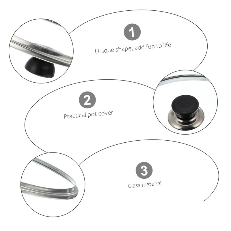 FUNOMOCYA Universal Pot Cover for 24cm Cookware Tempered Glass Lid