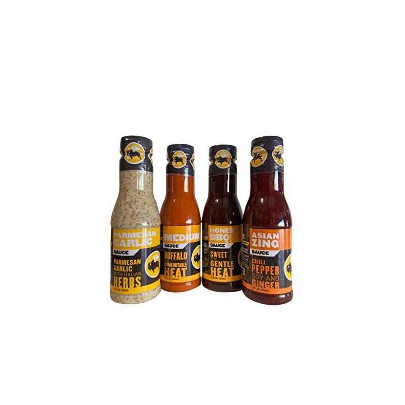 Buffalo Wild Wings Milder Variety Bundle: Parmesan Garlic, Medium, Honey