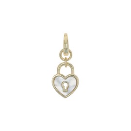 Amor Charm 925 Sterling Silver, Women's Charms, with Synthetic Cubic Zirconia, Silver, Gold, Comes in Jewellery Gift Box, None