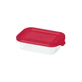 Pyrex CP-8614 Storage Container, 11.8 fl oz (350 ml), Rectan, Heat Resistant Glass, Red