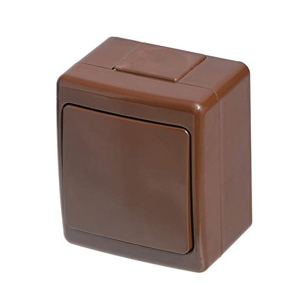 AW-Tools Surface-Mounted Switch Brown IP44 Self-Sealing for Outdoor Use