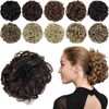 PARXITN Chignon Hairpiece Curly Bun Scrunchie Hair Extension Synthetic Updo