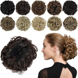 PARXITN Chignon Hairpiece Curly Bun Scrunchie Hair Extension Synthetic Updo Combs in Messy Bun Hairpiece for Women
