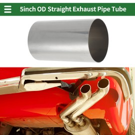 X AUTOHAUX 3.5" OD 150mm/5.9inch Length Straight Exhaust Pipe Tube T316 Stainless Steel Car Tubing Piping Surface Polishing Silver Tone