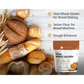 Kate Naturals Kate Naturals Vital Wheat Gluten for Bread Making, Baking & Seitan. Compatible with Bread Machine (12oz, High Protein Flour)