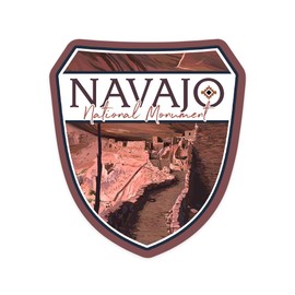 Die Cut Sticker Navajo National Monument, Contour, Keet Seel Vinyl Sticker 1 to 3 inches (Waterproof Decal for Cars, Water Bottles, Laptops, Coolers), Small