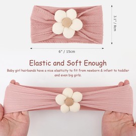 AQOKKA Baby Flower Headbands Nylon Baby Girl Headbands Handmade Hairbands Hair Accessories for Newborn Infant Toddler Baby Essentials