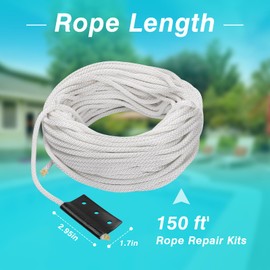 150 ft Pool Cover Rope Repair Kit Compatible with Most Coverstar, Automatic Pool Covers inc and Pool Covering Systems of Pool Cover Specialists Since 2017 That Use 3-Hole Rope Tabs