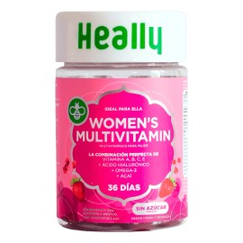 Heally Multivitamínico Para Mujer, 72 Gomitas Vitaminas 216g Fresa Y Granada