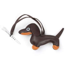 DACHSTEE Golf Tee Tether Leash Anchor – Prevents Tee Loss Dachshund – Fun Golf Accessory Gift for Dog Lovers Saver Saver (Dark Brown)