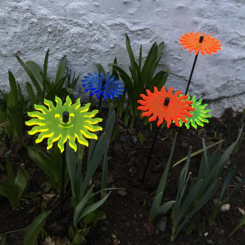 SunCatcher Garden Decor Ornaments Smiling Suns, Set of 5 Decorative