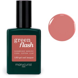 Manucurist Green Flash LED Gel Nail Polish - Shell Beige - 12-Free, Bio-Sourced (84%) Nail Polish - Made in France - 0.5 fl oz