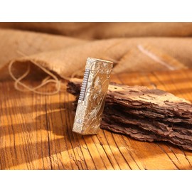 WDMART- H59 Brass Mechanical Trench Lighter • Retro Soft Flame Oil Lighter • Cool Open Flame Kerosene Lighters one Click lid Opening • Model：Flame Spirit (CSJS)