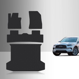 TOUGHPRO Full Set Floor + Cargo Mats Accessories Set for Infiniti QX50 All Weather Heavy Duty (Made in USA) Black Rubber 2018 2019 2020 2021 2022 2023 2024 2025