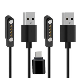 Xininyia 2-Pack Charging Cable Compatible with PLAUD Note Charger, 4 Pin/2FT Magnetic USB Charger for PLAUD Note AI Vioce Recorder Charger (Black&Black)