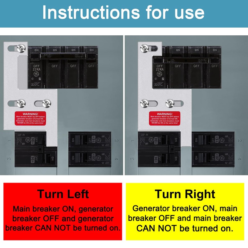 Generator Interlock Kit for GE General Electeric 200 Amp or