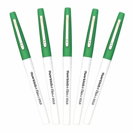 FNX 5 x PaperMate Flair Felt Tip Pen | 1.2mm Bold Tip Nib - Quick-Drying, Smudge & Smear Resistant | Perfect for Writing, Doodling, Colouring & Journaling | Green Colour Ink - Loose in Plain Packaging