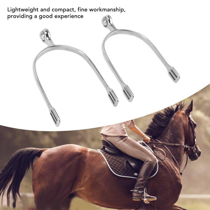1 Pair Horse Spurs Stainless Steel Western Cowboy Equestrian Boot