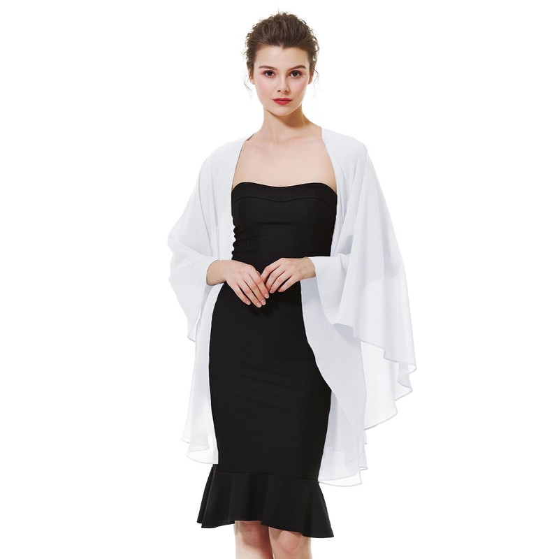 BEAUTELICATE Women's Chiffon Scarf, Stole, Bolero for Evening Dress, Festive,