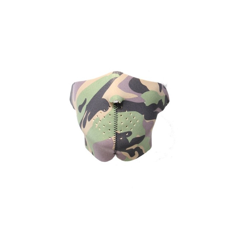 Green Camo Style Neoprene Facemask excellent for bikers