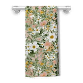 Kemingni Sage Green Floral Kitchen Towels, Spring Wildflower Decorative Dish Tea Towels for Kitchen Decor, Cottagecore Botanical Hand Towels for Bathroom Decor, 16x24 Inch