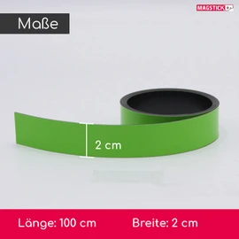 Mag252 Magnetic Strips Green Approx. 2 cm x 1 m Magnetic Tape for Marking on Whiteboards Storage Shelves Calendar Easy to Cut to Size Magnetic Labels Pack of 3