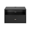 Prepac Transitional 1 Drawer Floating Nightstand With Open Shelf, 15"D