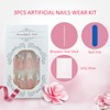 White French Tip Press on Nails Long Square Fake Nail
