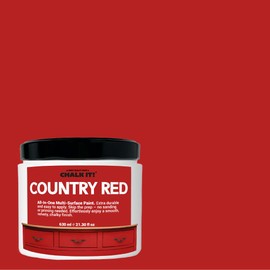 CHALK IT! Paint for Furniture, Ceramic Tiles, Cabinets, Home Decor, Self-Sealing, Durable All-in-One Multi-Surface Paint, No Prep, No Sanding, No Wax Needed(Country Red)