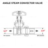 Midline Valve 6I563 Steam Radiator Gate Valve; Air Vent Temperature