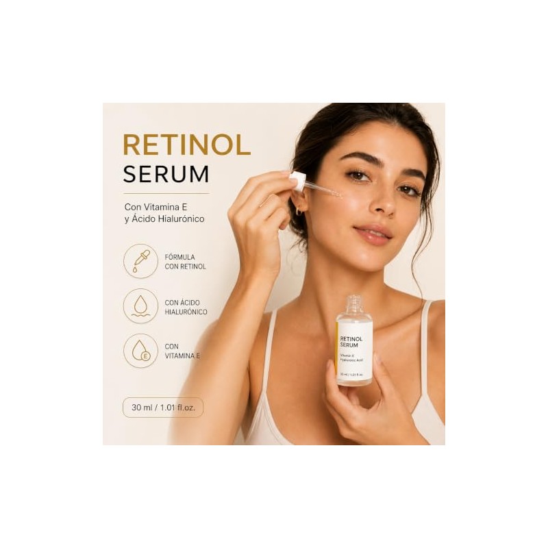 Serum Retinol Vitamina Ácido Hialurónico Suero Nocturno Apariencia Líneas Expresión