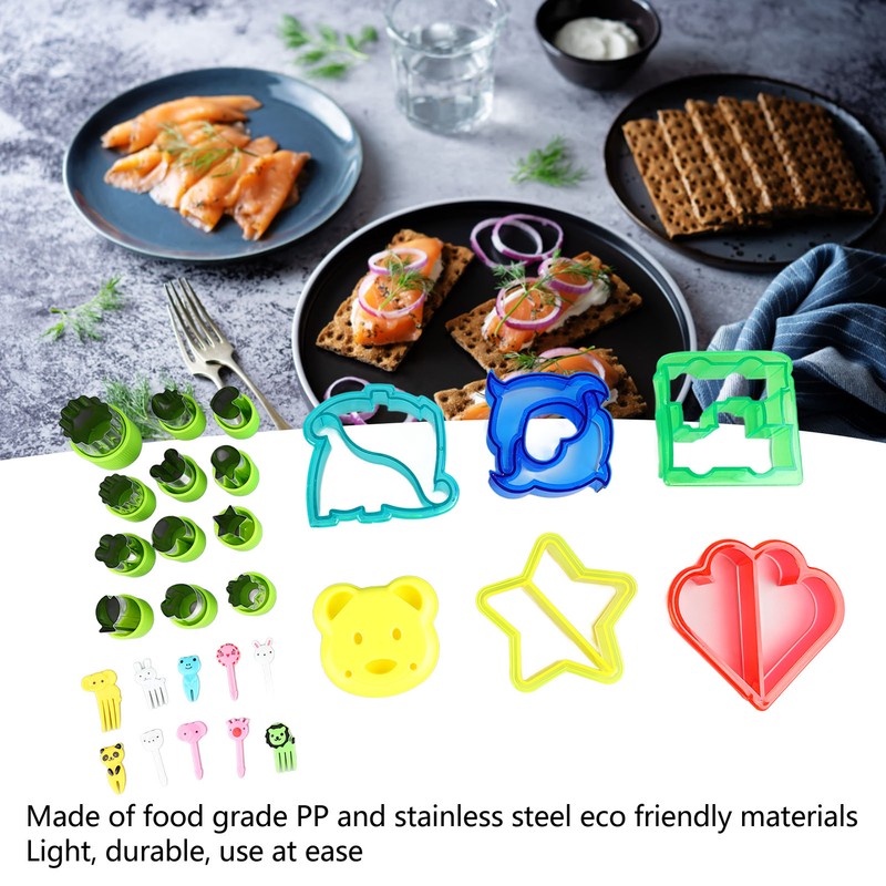 6PCS Sandwich Cutters 12PCS Cookie Vegetable Fruit Cutter Shapes Set