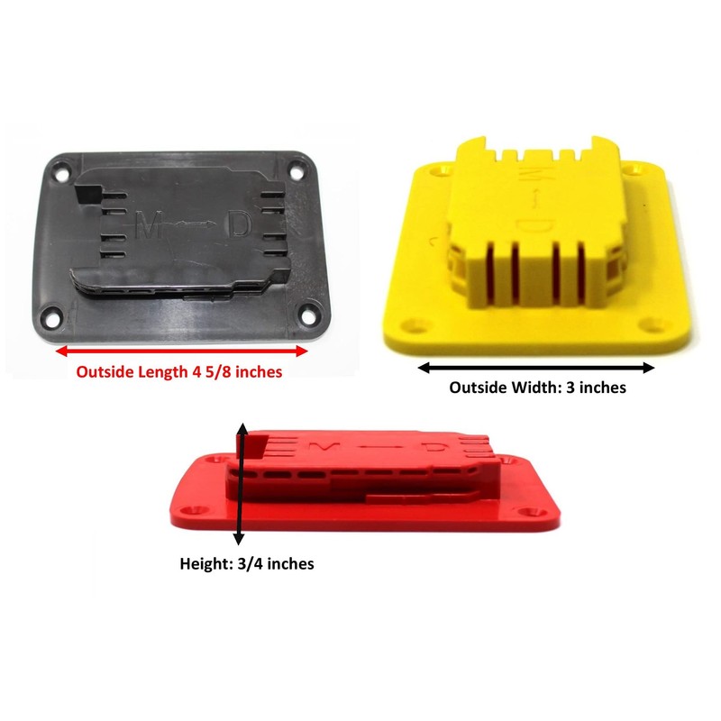 JSP Manufacturing Yellow Plastic Power Tool Holder Mount for Milwaukee