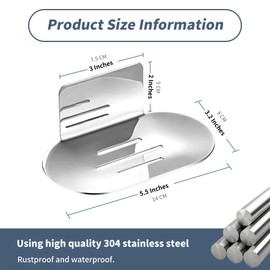 Rise age Soap Holder for Shower, Adhesive Soap Dish for Shower Stainless Steel Bar Soap Holder for Shower Chrome No Drilled Soap Holder for Shower Wall, Bathroom, Kitchen Sink (Silver Chrome 1 PC)