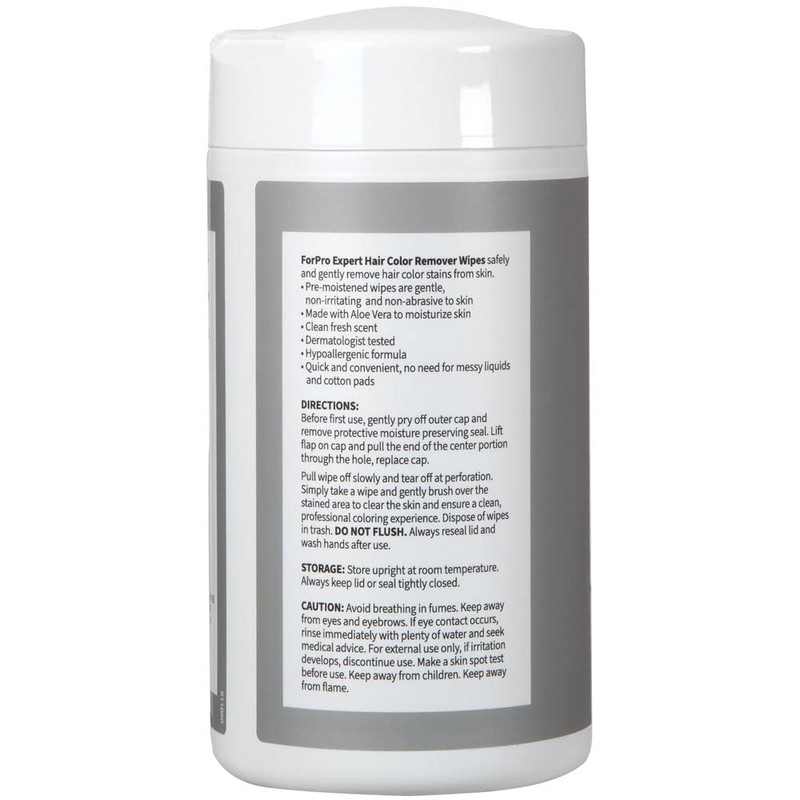 ForPro Professional Collection Expert Hair Color Remover Wipes, Pre-Moistened, Perforated