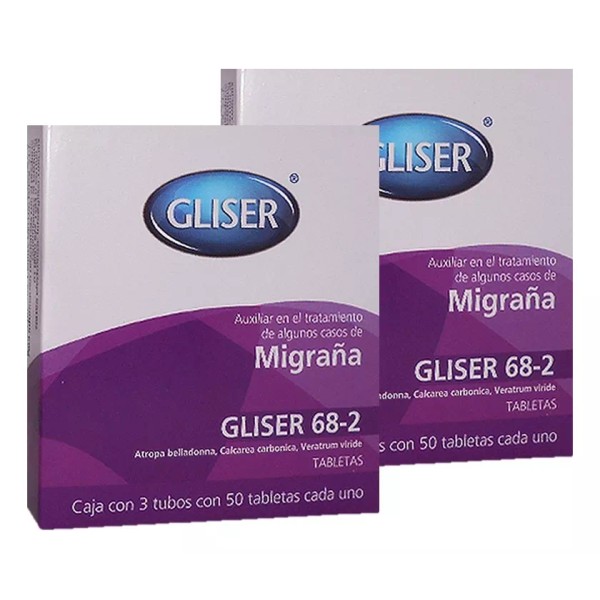 Gliser Migraña Tratamiento  Auxiliar  Gliser 68-2 (2pzas).