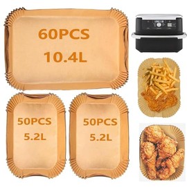Pack of 160 Baking Paper for Hot Air Fryer Ninja AF500EU AF500EUCP 10.4L, Cecotec 9000, Cosori TwinFry XXL 10L, 100 Pieces Airfryer Baking Paper for 5.2L, 60 Pieces Hot Air Fryer Accessories for 10.4L