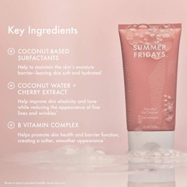 Summer Fridays Pink Dew Gel limpiador facial – Gel de espuma con pH equilibrado para piel grasa, propensa a manchas + sensible, refrescante e hidratante para piel suave y radiante (1.7 onzas líquidas) 50 ml