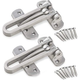 SDTOOLS Door Bar Restrictor Door Chain Lock for Front Door Swing Bar Door Guard Reinforcement Lock Latch Security Chain Restrictors Door Guard to Prevent Forceful Entry (2 Pieces)