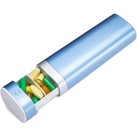 Pastillero semanal de 7 días, pastillero diario Betife para pastilleros, pastillero de viaje, lindo pastillero para contener vitaminas, medicamentos, suplementos, organizador de pastillas (negro) - Colour: Azul, Tamaño: 1 Count (Pack of 1)