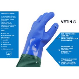 VETIN Long Pond Gloves, 26.77" Drain Gloves, Long Rubber Gloves, Waterproof Drain Cleaning Gloves Acid and Alkali Resistance Pond Cleaning Gloves, Full Arm Gloves for Aquarium and Pond Maintenance