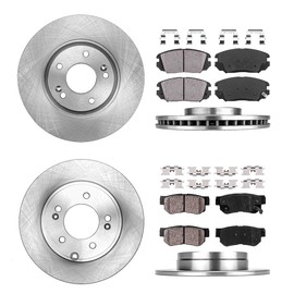 Callahan Front and Rear Brake Kit For 2006 2007 2008 Hyundai Sonata V6 Replacement Brake Rotors and Ceramic Brake Pads